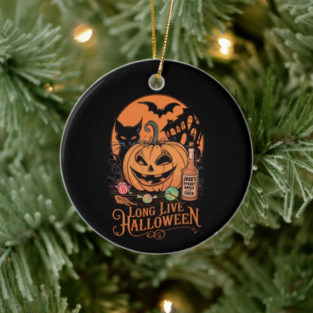 Retro Halloween Lång Liv Höst Skräck Säsong  Julgransprydnad Keramik (Träd)