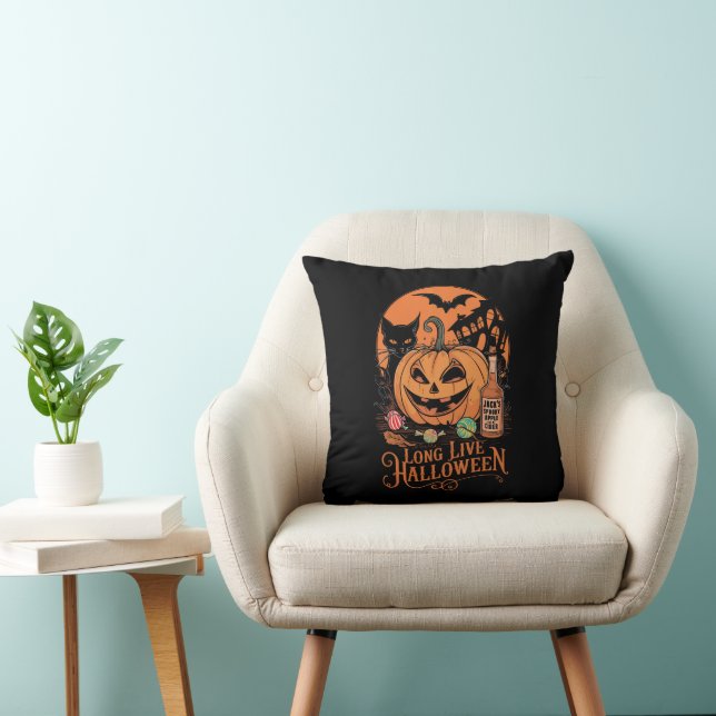 Retro Halloween Lång Liv Höst Skräck Säsong  Kudde (Stol)