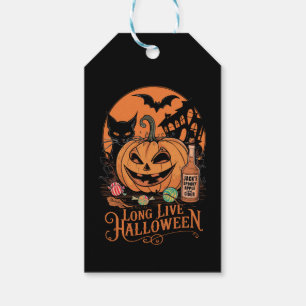 Retro Halloween Lång Liv Höst Skräck Säsong  Presentetikett