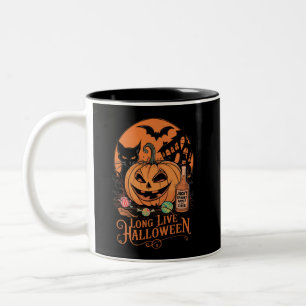 Retro Halloween Lång Liv Höst Skräck Säsong Två-Tonad Mugg