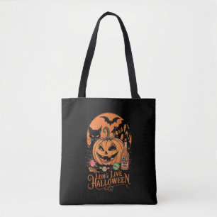 Retro Halloween Lång Liv Höst Skräck Säsong Tygkasse