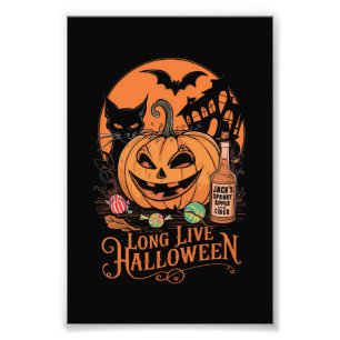 Retro Halloween långt liv Höst spöklik säsong  Fototryck