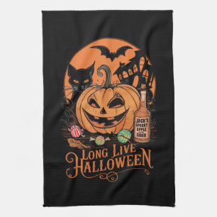 Retro Halloween långt liv Höst spöklik säsong  Kökshandduk