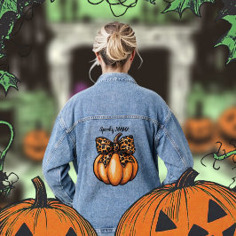 Retro Halloween Leopart Pumpkin Bow Coquette