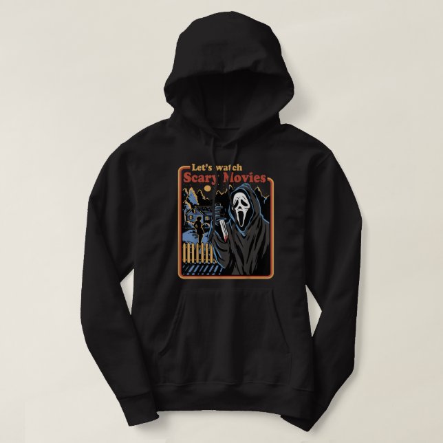 Retro Halloween Let's Watch Scary Horror Movies Gh Hoodie (Design framsida)