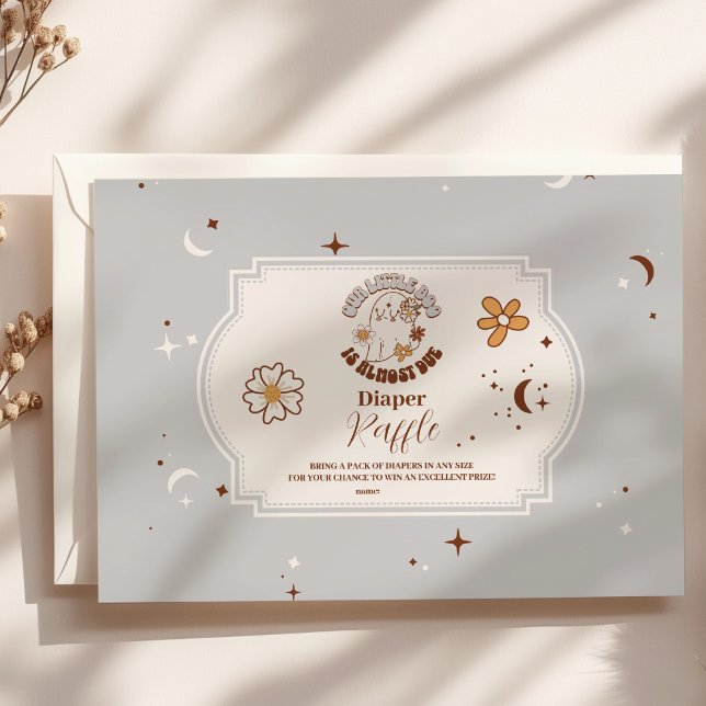 Retro Halloween Little Boo Baby Raffle Diapper Tilläggskort (Skapare uppladdad)