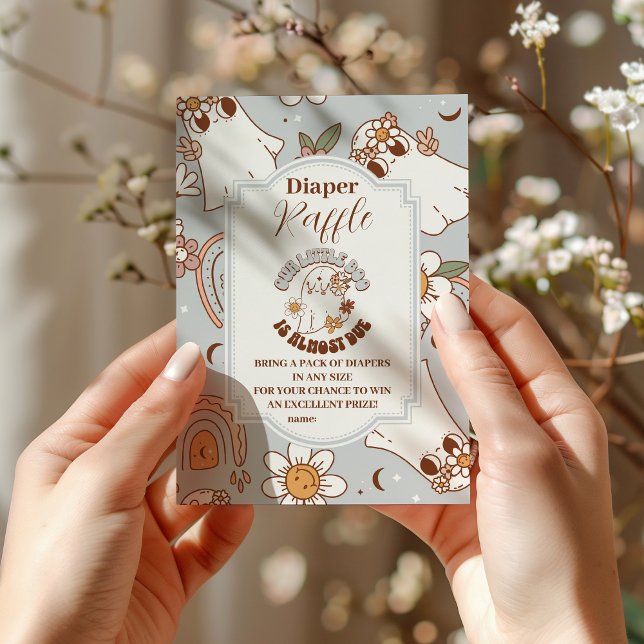 Retro Halloween Little Boo Lotteri Blöja Tilläggskort (Skapare uppladdad)