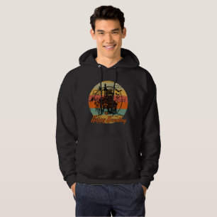 Retro Halloween Lycklig Haunting Haunting House Hoodie