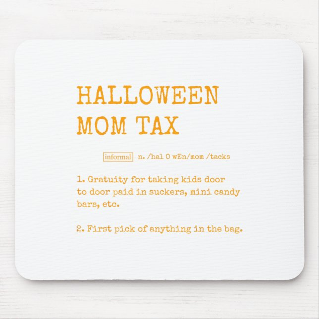Retro Halloween Mamma skattdefinition Bus eller go Musmatta (Framsidan)