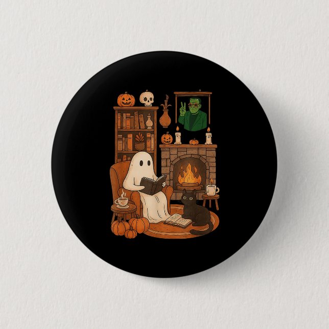 Retro Halloween Mysig Spök Läsbok Från 90-Tal Fra Knapp (Framsida)