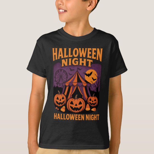 Retro Halloween Night Festival Clothes Unisex T Shirt (Framsida)