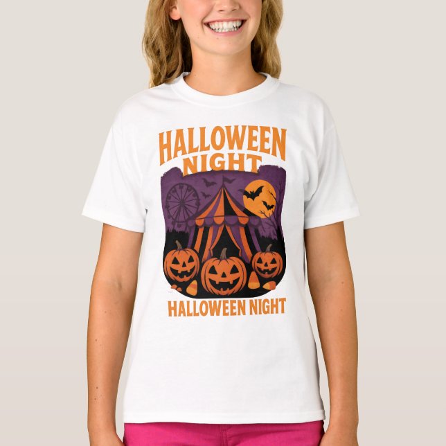 Retro Halloween Night Festival Clothes Unisex T Shirt (Framsida)