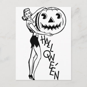 Retro Halloween-Pinup Vykort