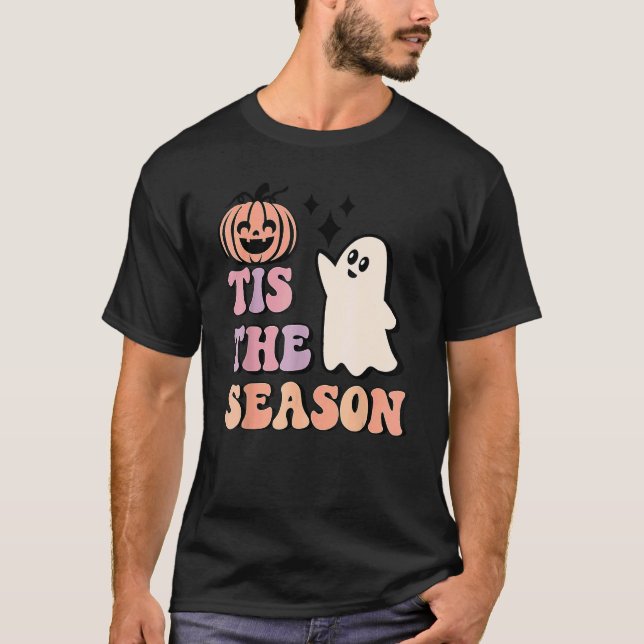 Retro Halloween Pumpkin Tis Season Hett Ghoul H T Shirt (Framsida)