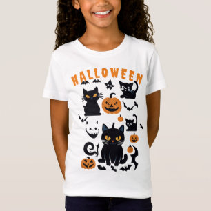 Retro Halloween Pumpkins, Flies Fladdermus, Black T Shirt