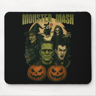 Retro Halloween Roligt Monster Klassiskt Skräckinj Musmatta