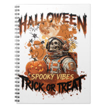 Retro Halloween Rymdfarare Anteckningsbok
