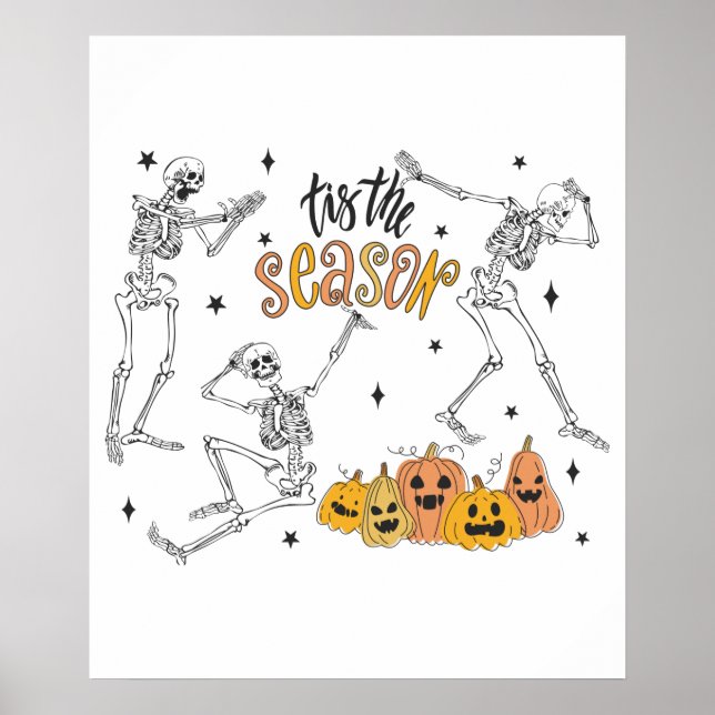 Retro Halloween Shirt, Funny Halloween Skull Poster (Framsidan)
