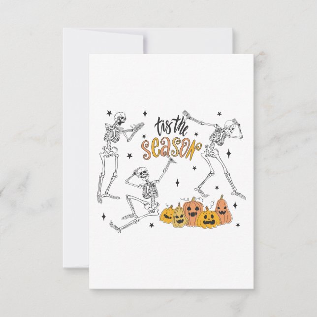Retro Halloween Shirt, Funny Halloween Skull Tack Kort (Framsida)