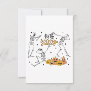 Retro Halloween Shirt, Funny Halloween Skull Tack Kort