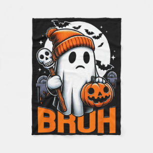 Retro Halloween Shirts För manar Women Bruh Ghost Fleecefilt