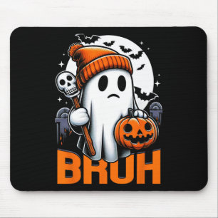 Retro Halloween Shirts För manar Women Bruh Ghost Musmatta