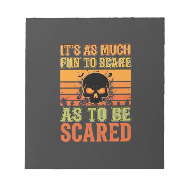 Retro Halloween skrämmande skalle design_1 Anteckningsblock (Framsida)