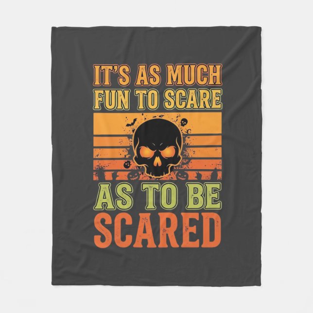 Retro Halloween skrämmande skalle design_1 Fleecefilt (Framsidan)