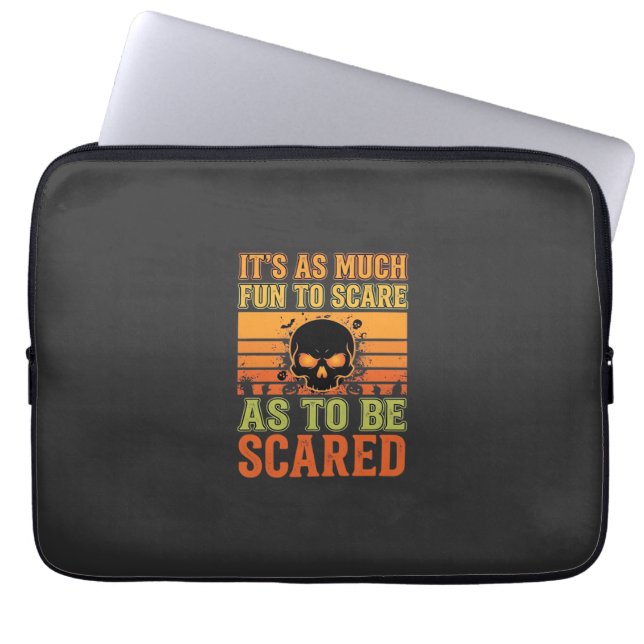 Retro Halloween skrämmande skalle design_1 Laptop Fodral (Framsidan)