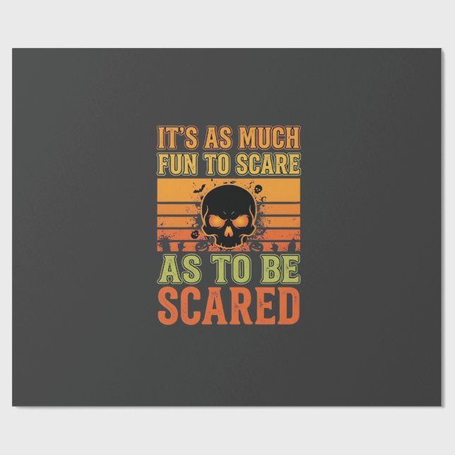 Retro Halloween skrämmande skalle design_1 Presentpapper (Platt)