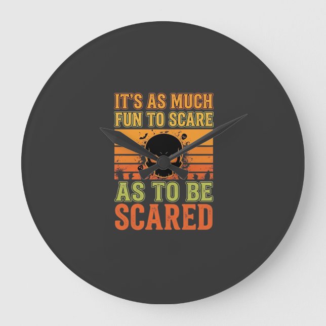 Retro Halloween skrämmande skalle design_1 Stor Klocka (Framsida)