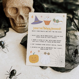 Retro Halloween-spelets Boo-spelkortstecken Inbjudningar