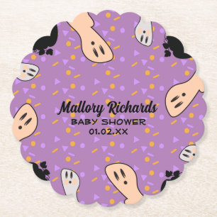 Retro Halloween-spöke Vår lilla Boo Baby Shower Underlägg Papper