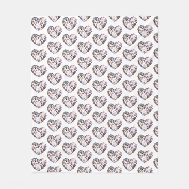 Retro Halloween Spöken med rullblad Fleecefilt (Framsidan)