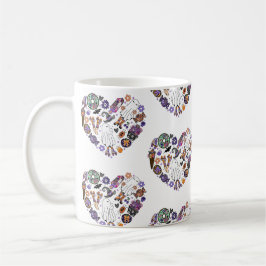 Retro Halloween Spöken med rullblad Kaffemugg