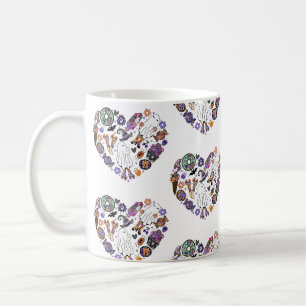 Retro Halloween Spöken med rullblad Kaffemugg
