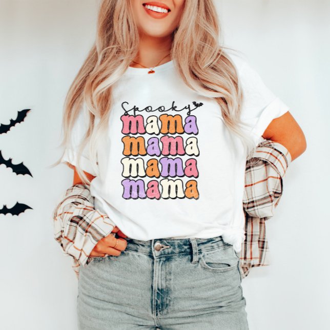 Retro Halloween Spooky Mamma T-shirt (Skapare uppladdad)