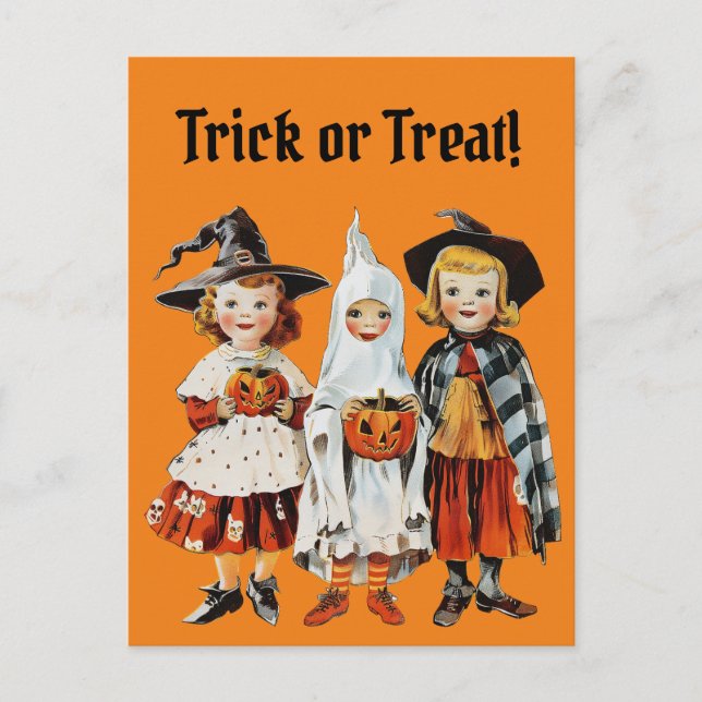Retro Halloween Spooky Season Vykort (Framsida)