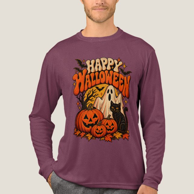 Retro Halloween  T Shirt (Framsida)