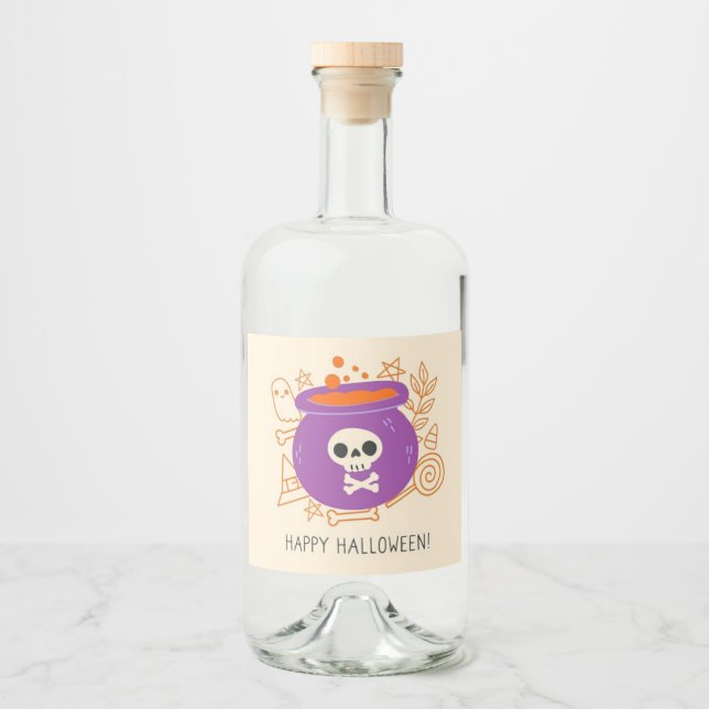 Retro Halloween-taloky potionelixir Spritflaskor Etikett (Framsida)