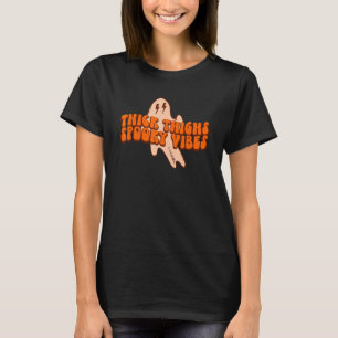 Retro Halloween Thick Thighs Spooky Vibes Witchy G T Shirt