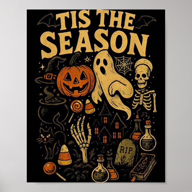 Retro Halloween Tis' The Season  Poster (Framsidan)
