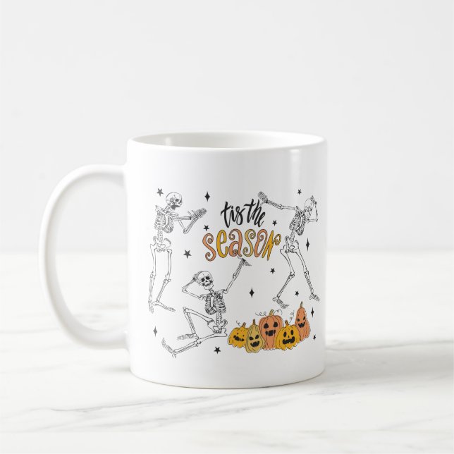 Retro Halloween-tröja, rolig Halloween-dödskalle Kaffemugg (Vänster)