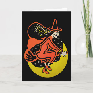 Retro Halloween Witch Card Helgkort
