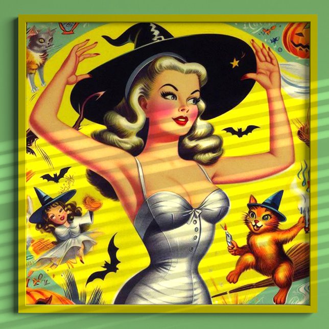 Retro Halloween Witch Pin-up Poster (Skapare uppladdad)