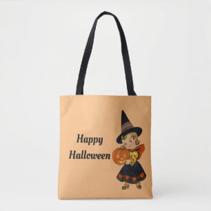 Retro Halloween Witch Tygkasse