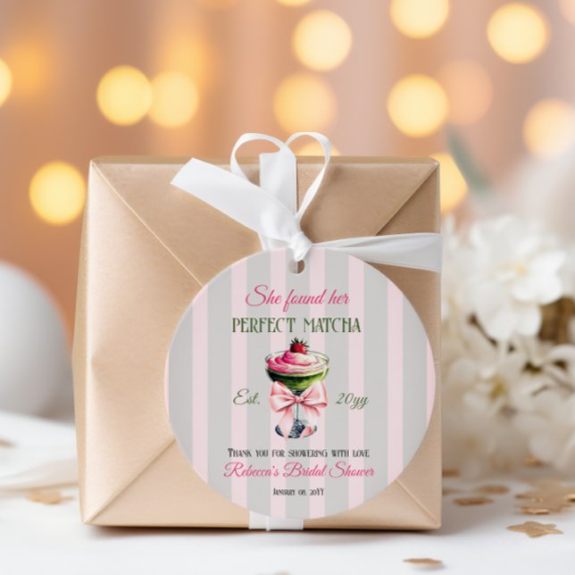 Retro Halmstrå Perfekt Matcha Rosa Rosett Bröllops Gåvor Etiketter (Skapare uppladdad)