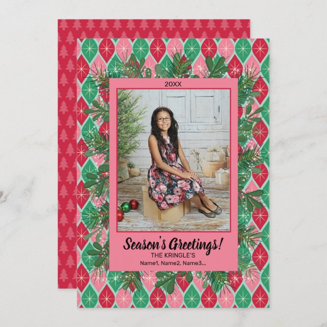 Retro Hälsning-fotojulkort Julkort (Fram/baksida)