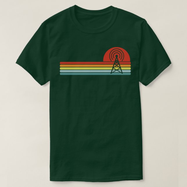 Retro Ham Radio Antenna T Shirt (Design framsida)