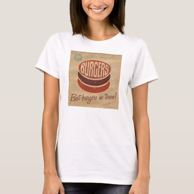 Retro hamburgare t-shirt (Framsida)